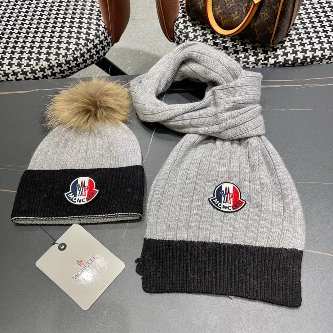 HighQuality 7054 Moncler Hat and Scarf Set