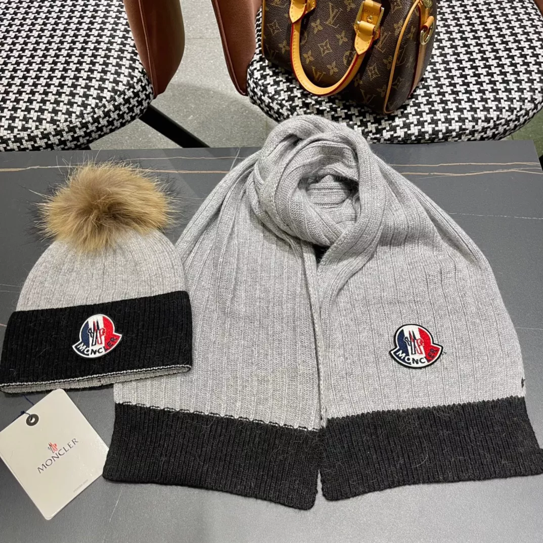 HighQuality 7054 Moncler Hat and Scarf Set