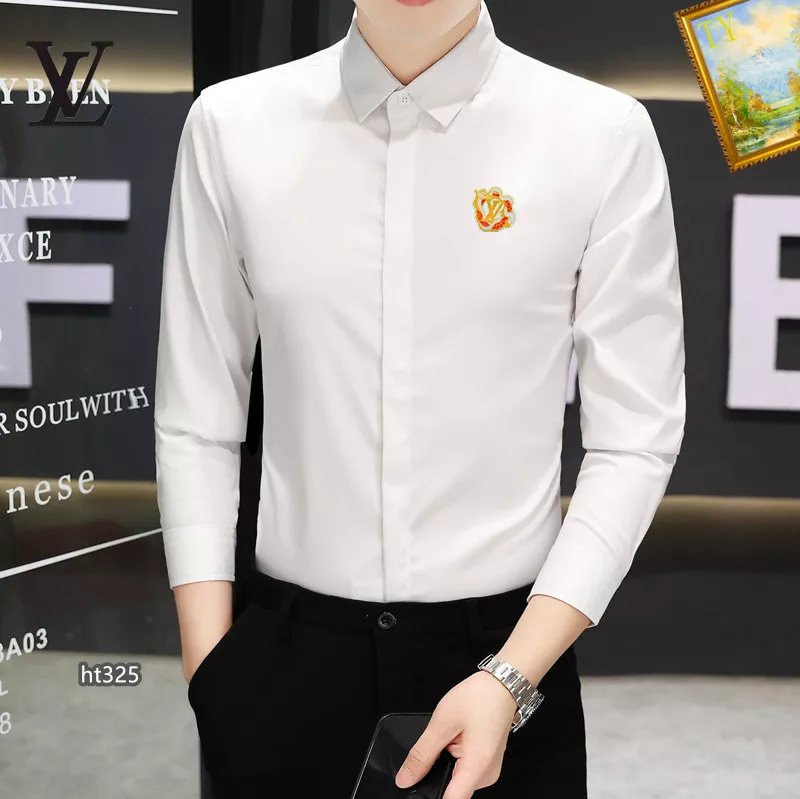 HighQuality 7958 Louis Vuitton LV Shirts Long Sleeved For Men