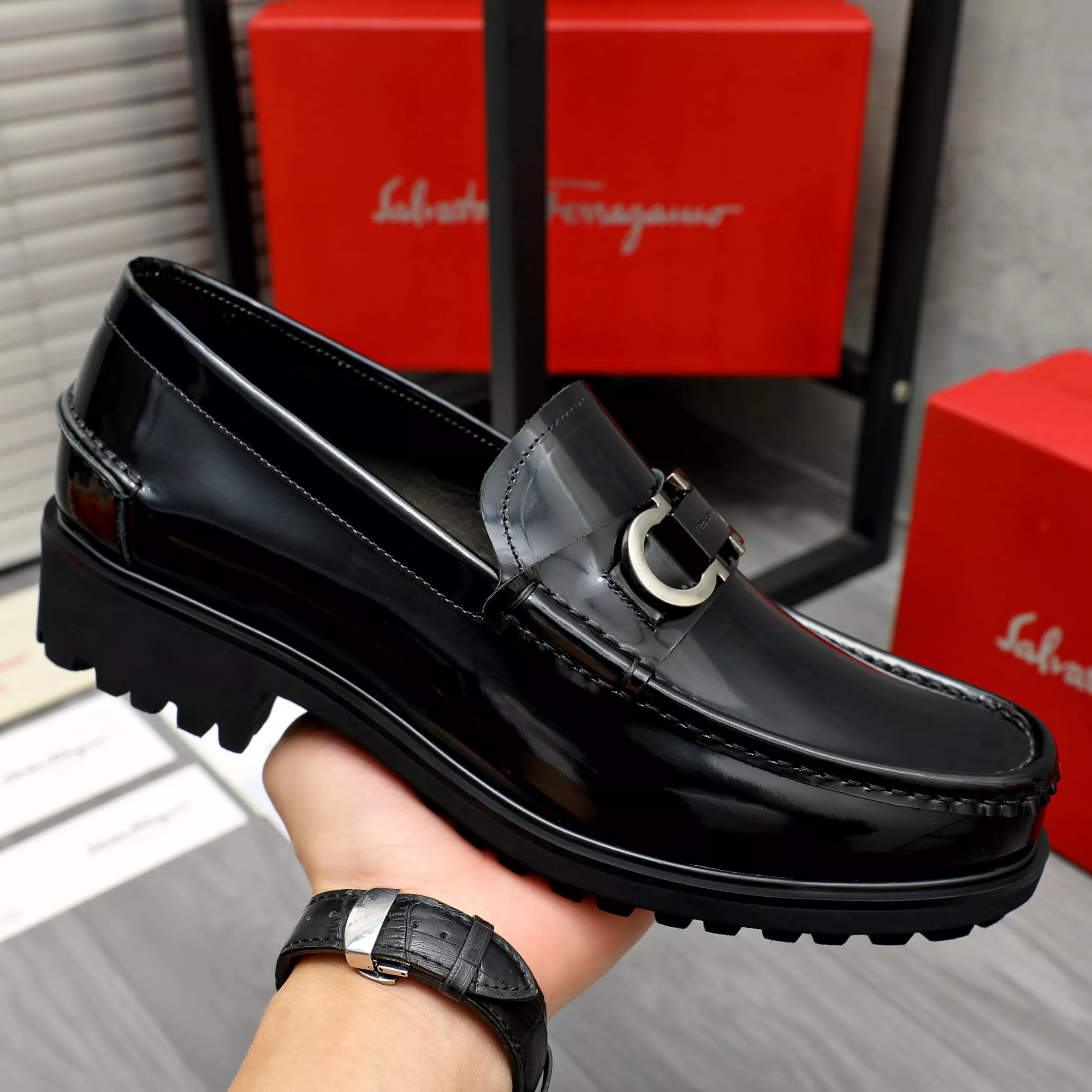 HighQuality 7998 Salvatore Ferragamo Leather Shoes For Men
