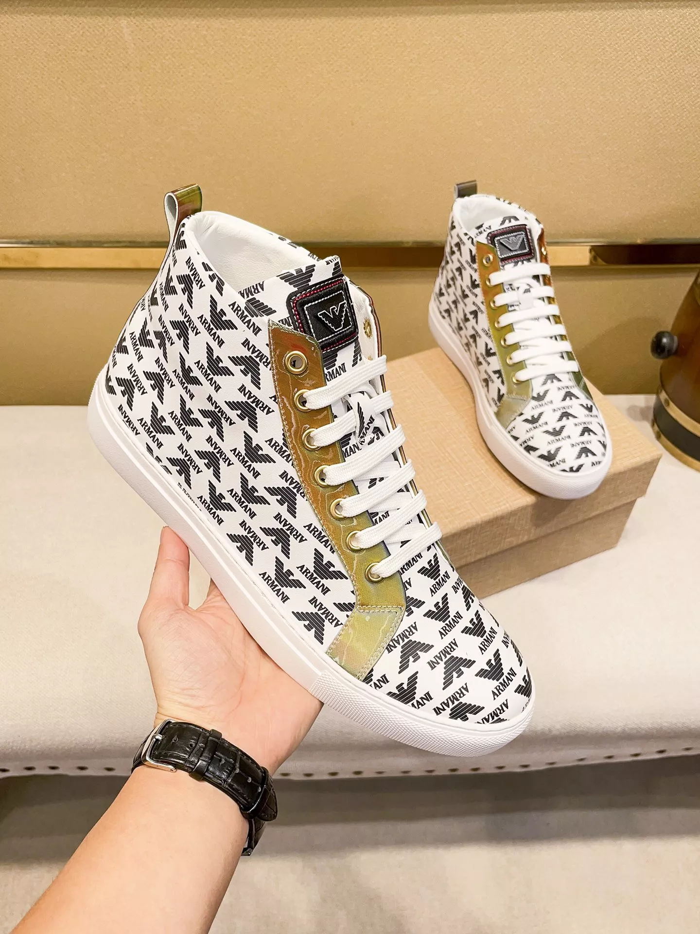 HighQuality 8159 Armani High Tops Shoes For Men