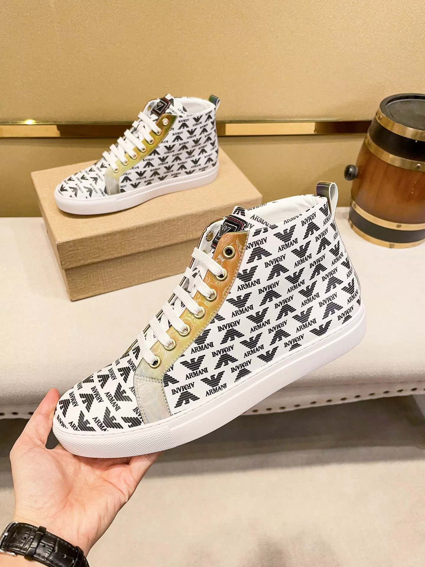 HighQuality 8159 Armani High Tops Shoes For Men