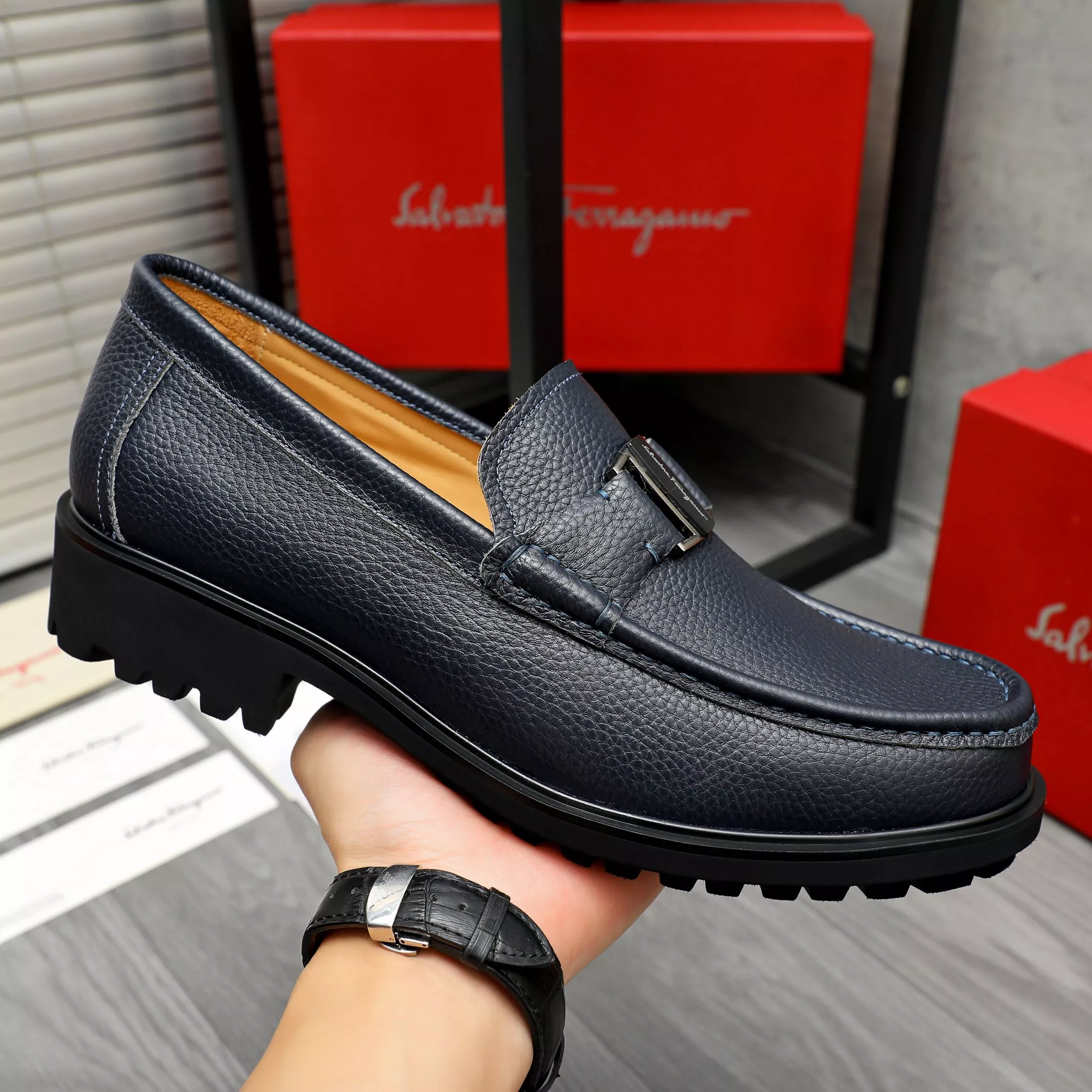 HighQuality 8613 Salvatore Ferragamo Leather Shoes For Men