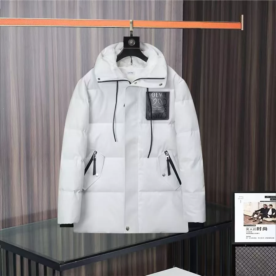 LOEWE Down Feather Coat Long Sleeved For Men StreetReady 1038