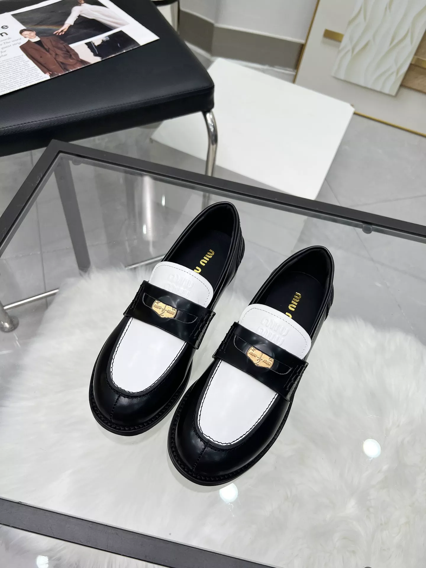 Lightweight 163 MIU MIU Leather Shoes For Women