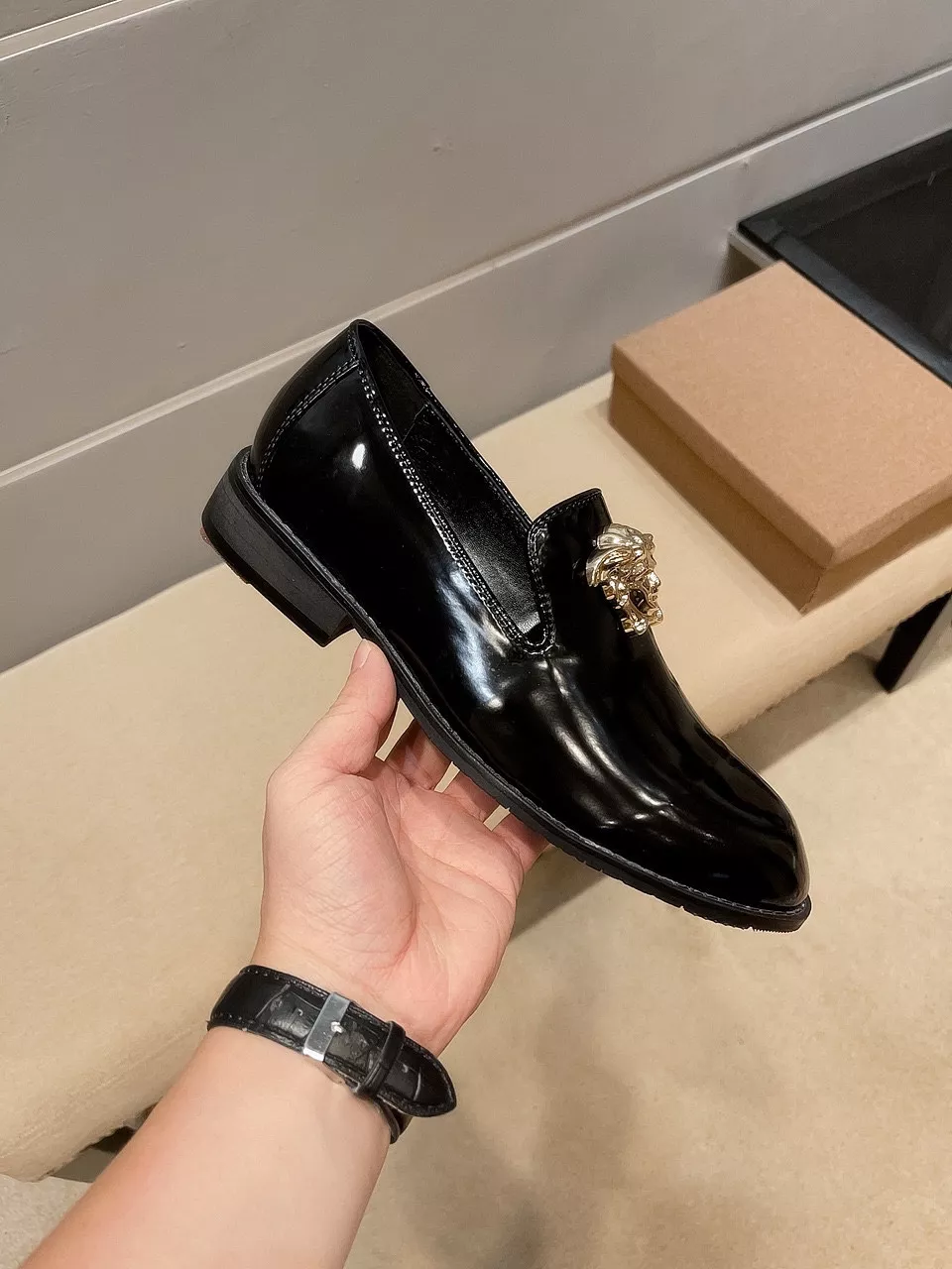 Lightweight 2211 Versace Leather Shoes For Men