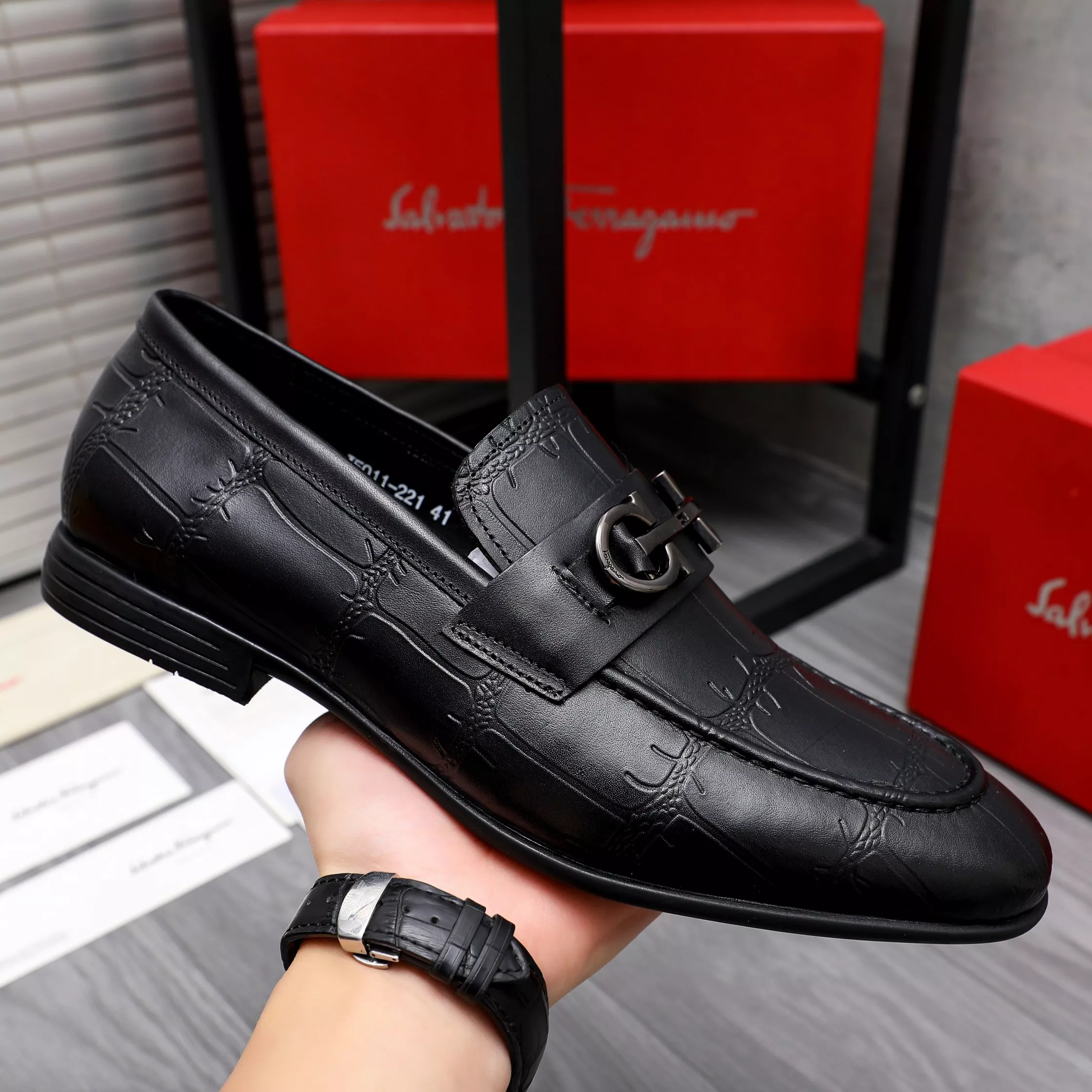 Lightweight 2867 Salvatore Ferragamo Leather Shoes For Men