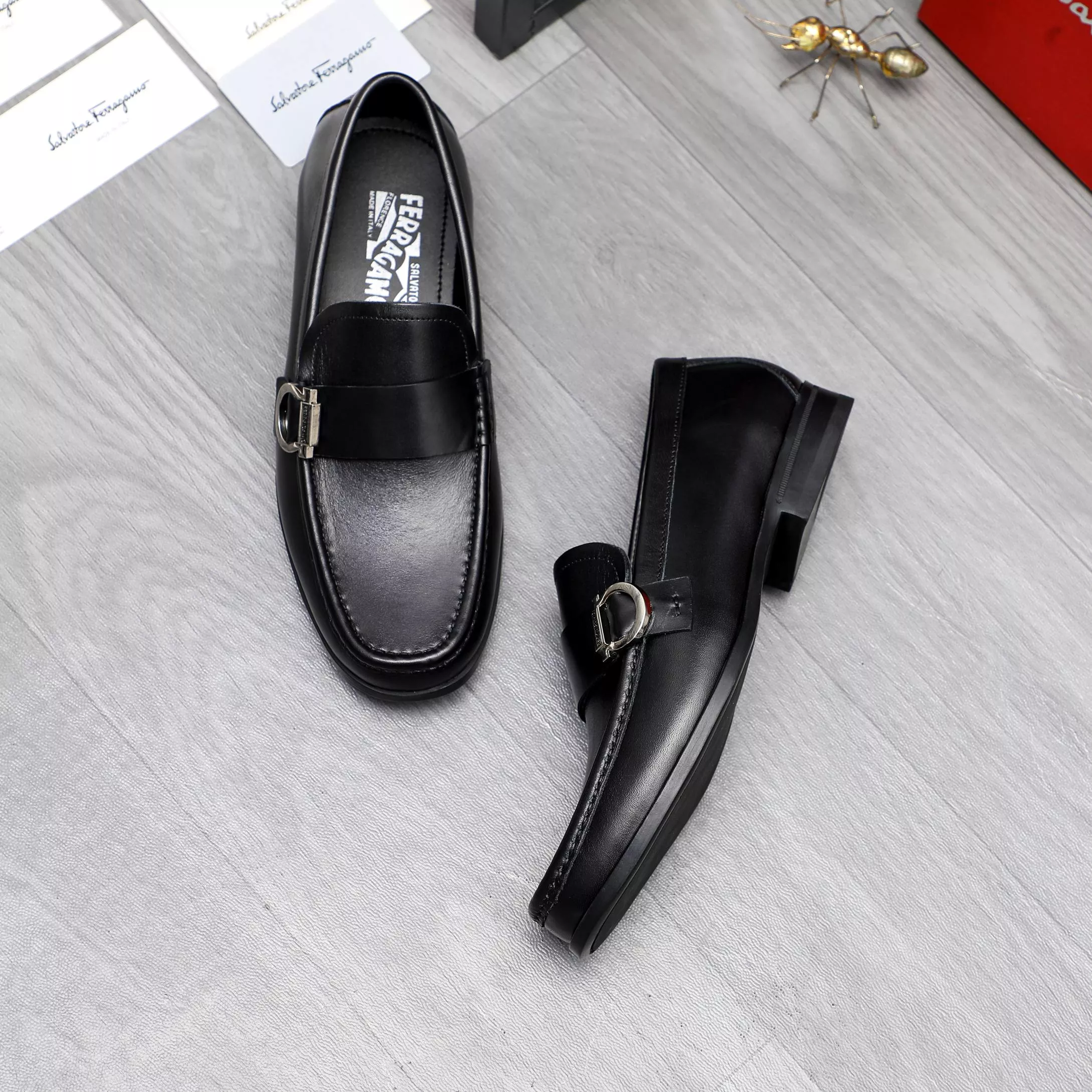 Lightweight 4684 Salvatore Ferragamo Leather Shoes For Men
