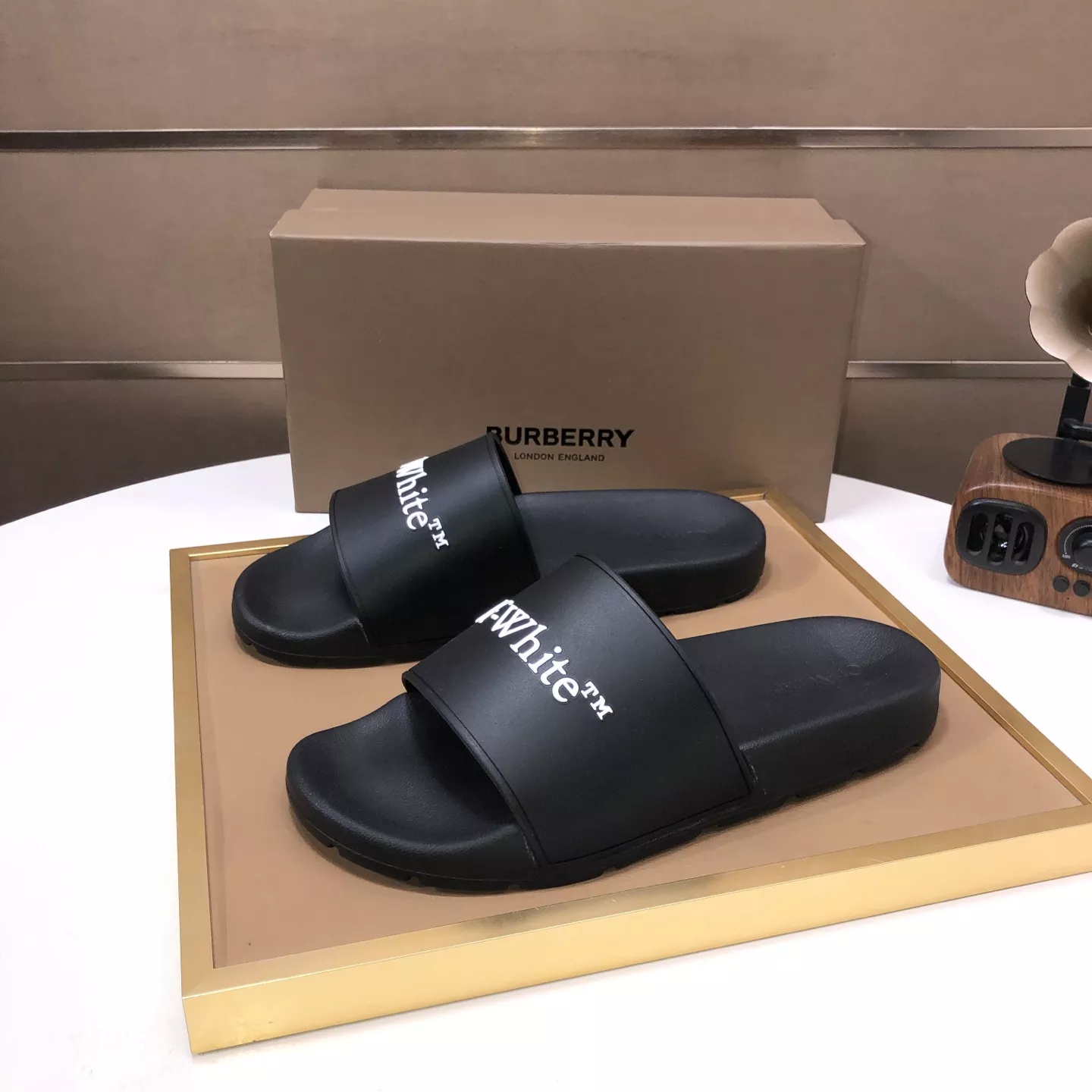 Lightweight 7858 Off-White Slippers For Men