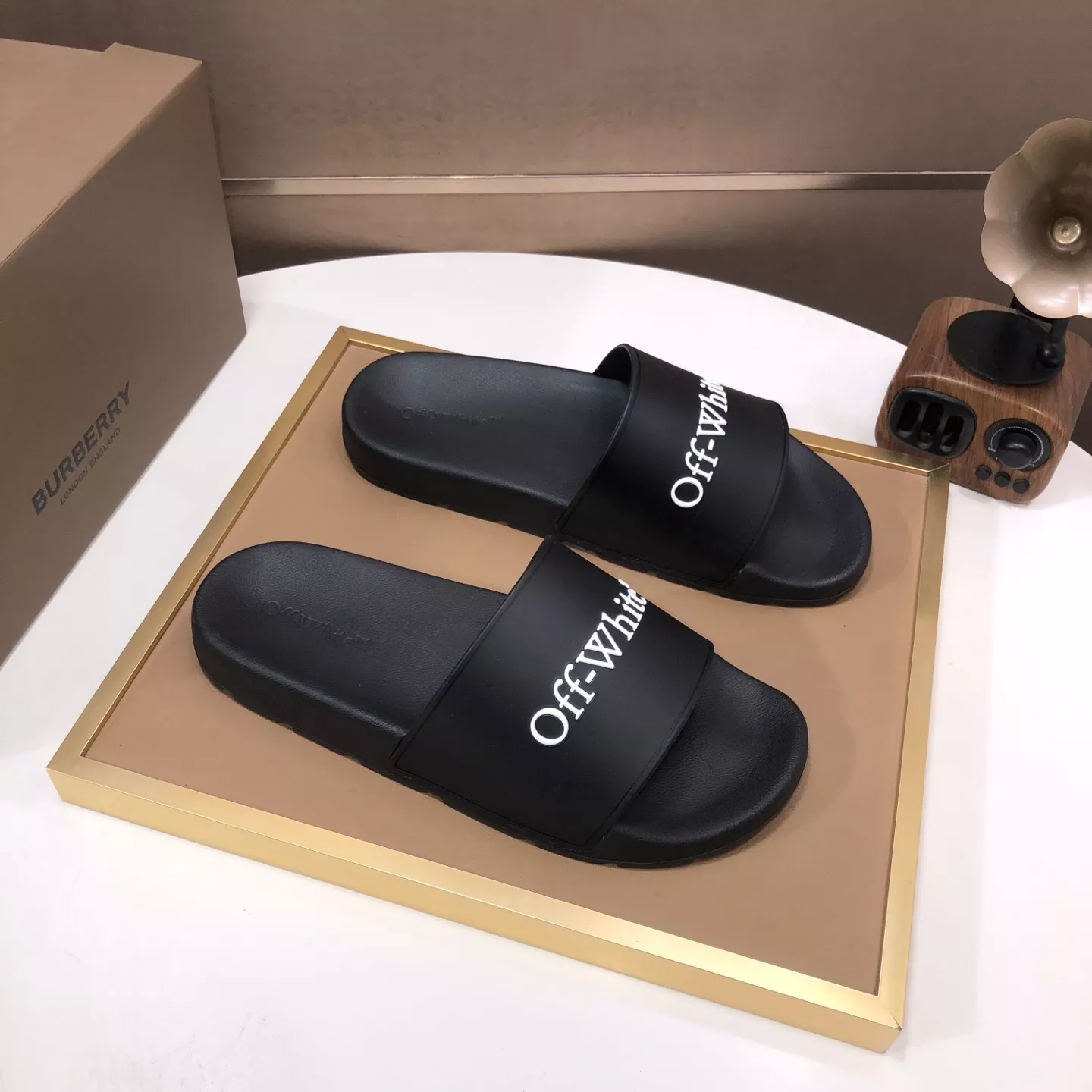 Lightweight 7858 Off-White Slippers For Men