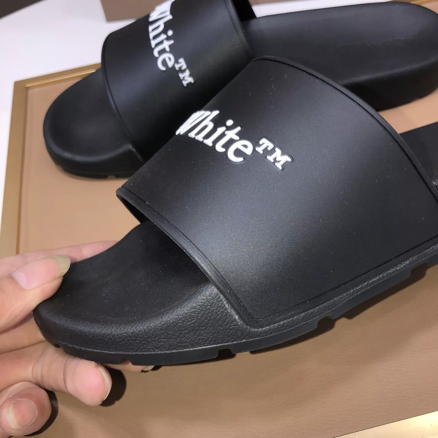 Lightweight 7858 Off-White Slippers For Men