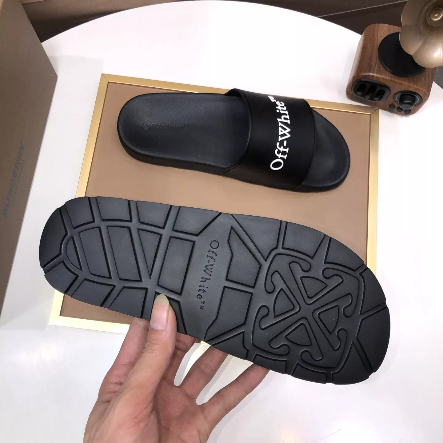 Lightweight 7858 Off-White Slippers For Men