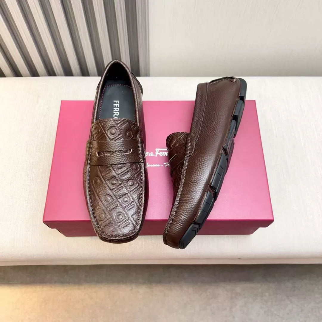 Lightweight 8662 Salvatore Ferragamo Leather Shoes For Men