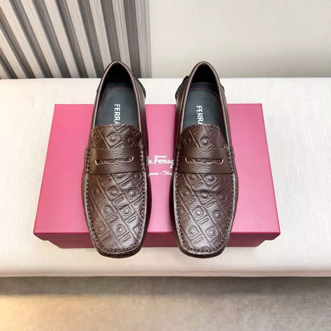 Lightweight 8662 Salvatore Ferragamo Leather Shoes For Men