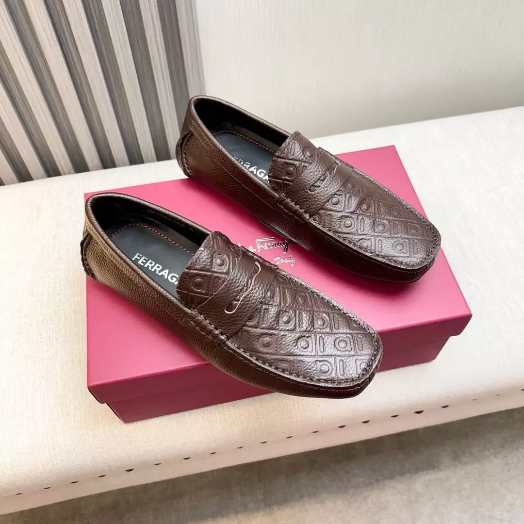 Lightweight 8662 Salvatore Ferragamo Leather Shoes For Men