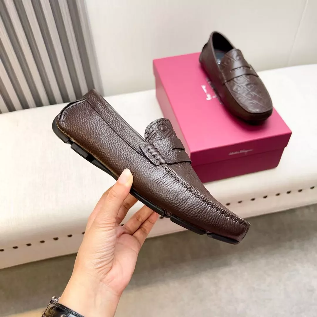 Lightweight 8662 Salvatore Ferragamo Leather Shoes For Men
