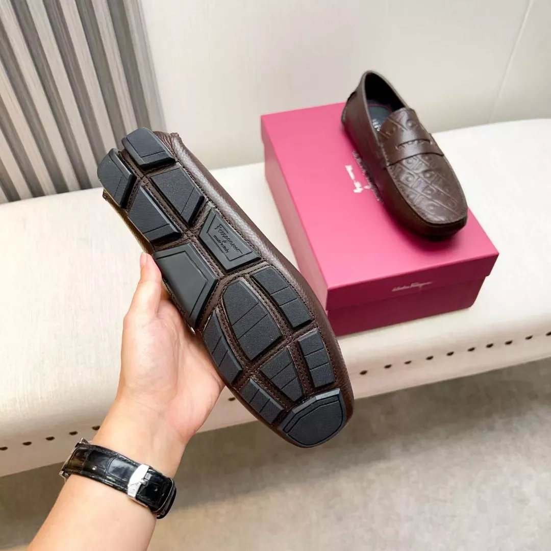 Lightweight 8662 Salvatore Ferragamo Leather Shoes For Men