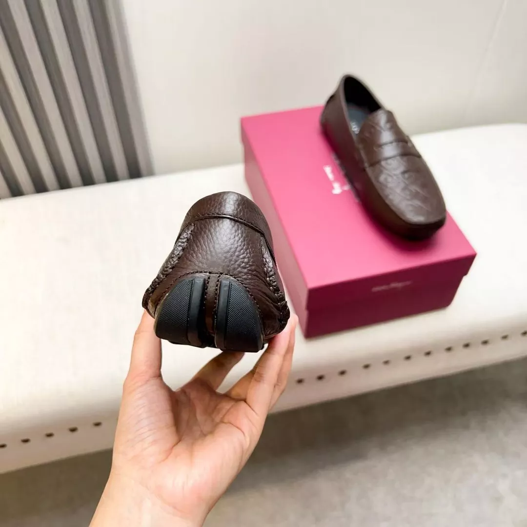 Lightweight 8662 Salvatore Ferragamo Leather Shoes For Men