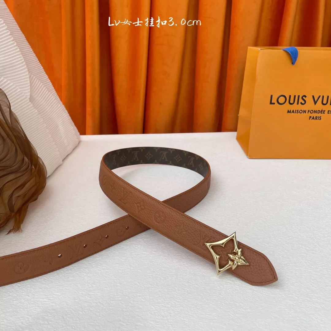 Louis Vuitton AAA Quality Belts In 3.0cm For Women Flexible 8982