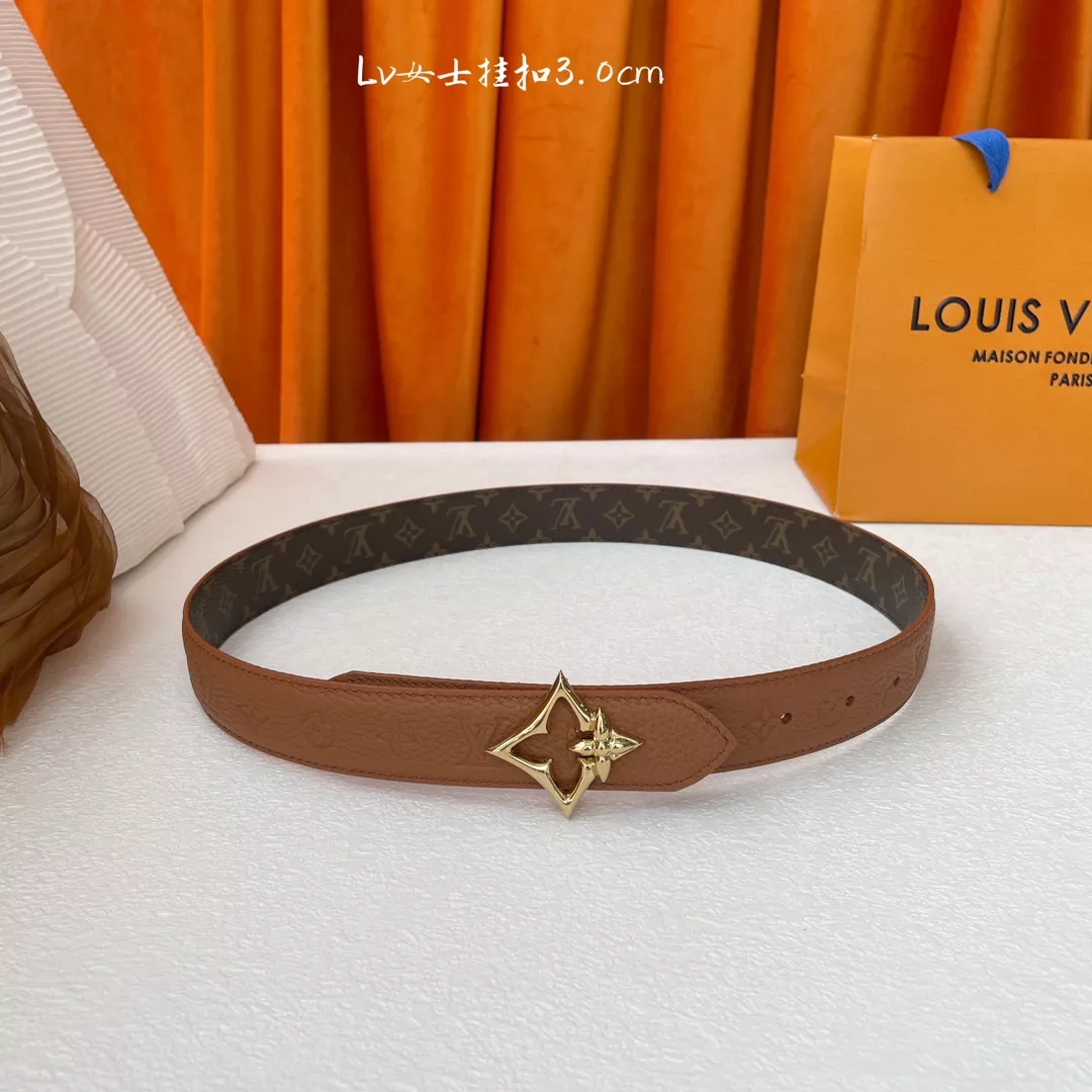 Louis Vuitton AAA Quality Belts In 3.0cm For Women Flexible 8982