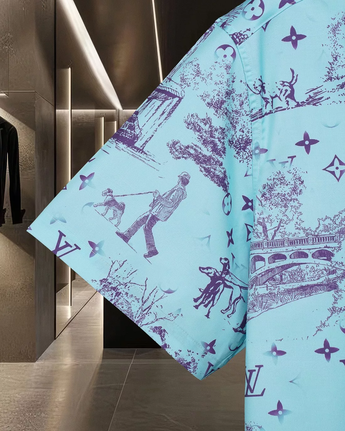Louis Vuitton LV Shirts Short Sleeved For Men Bold 3846