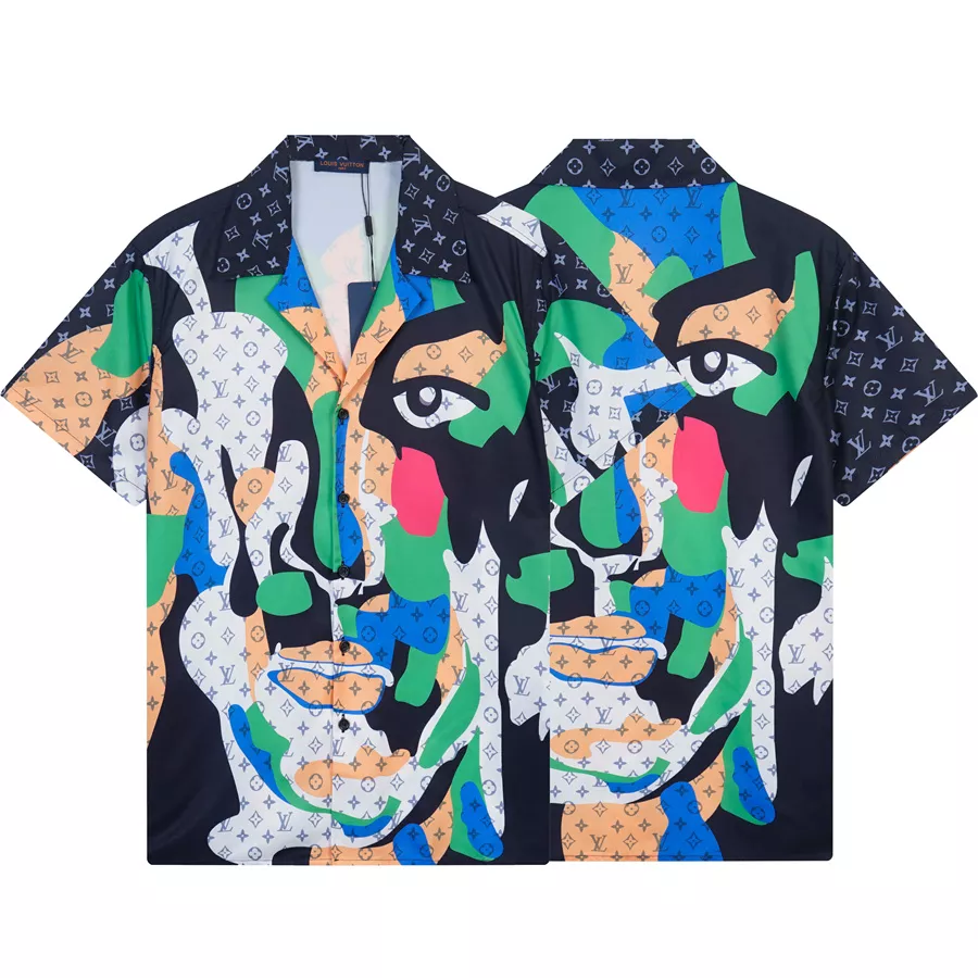 Louis Vuitton LV Shirts Short Sleeved For Men Vibrant 9907