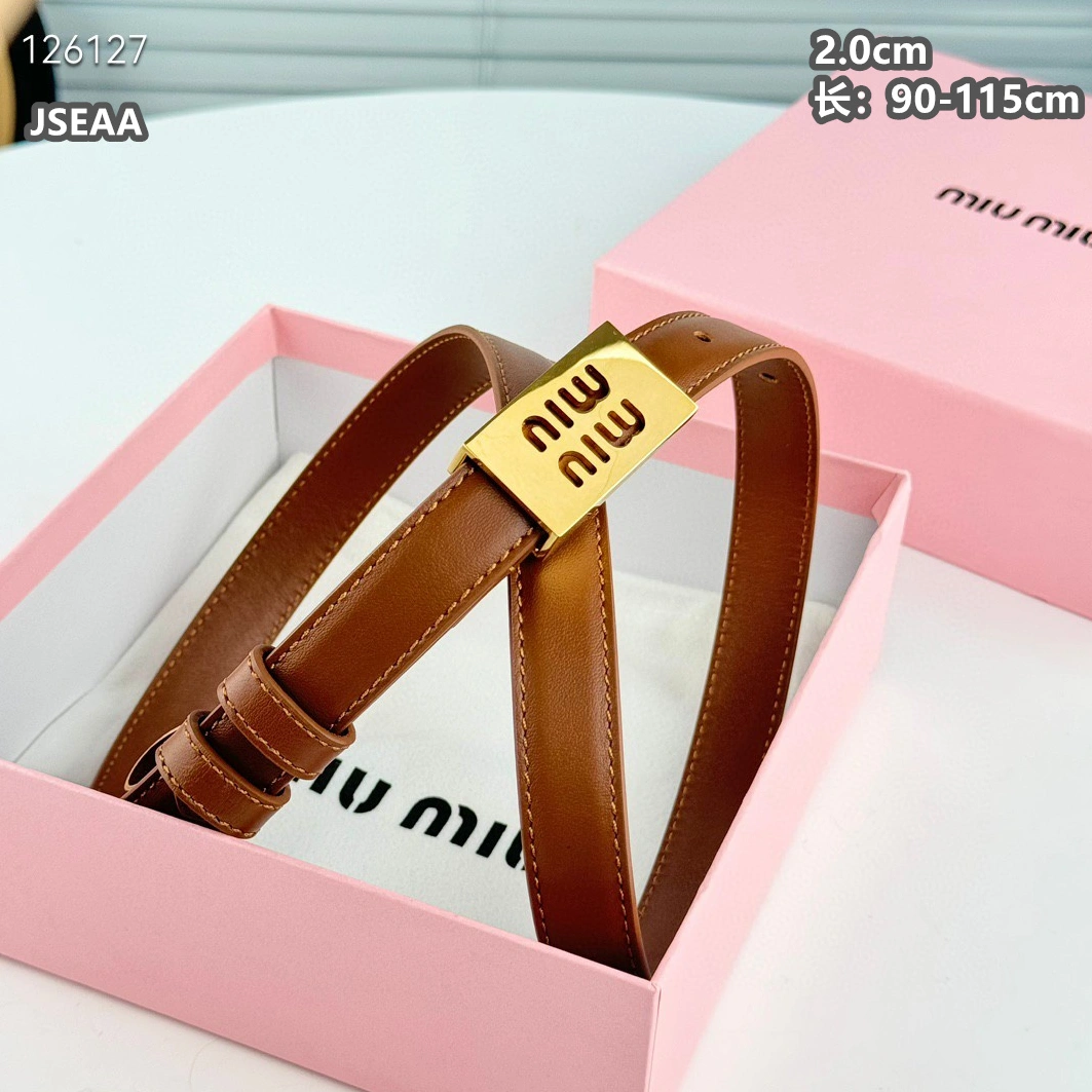 MIU MIU AAA Quality Belts For Women GoodFit 8841
