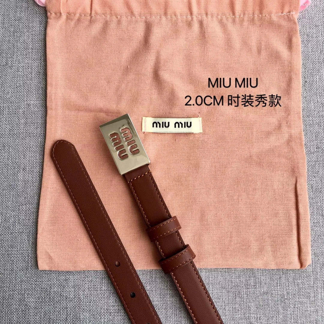 MIU MIU AAA Quality Belts In 2.0cm For Women AllSeason 165