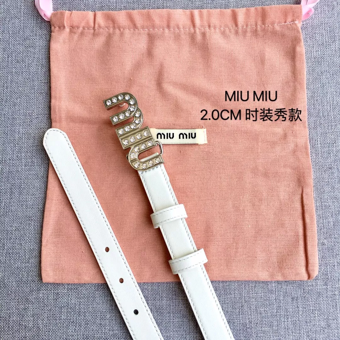 MIU MIU AAA Quality Belts In 2.0cm For Women Bold 2839