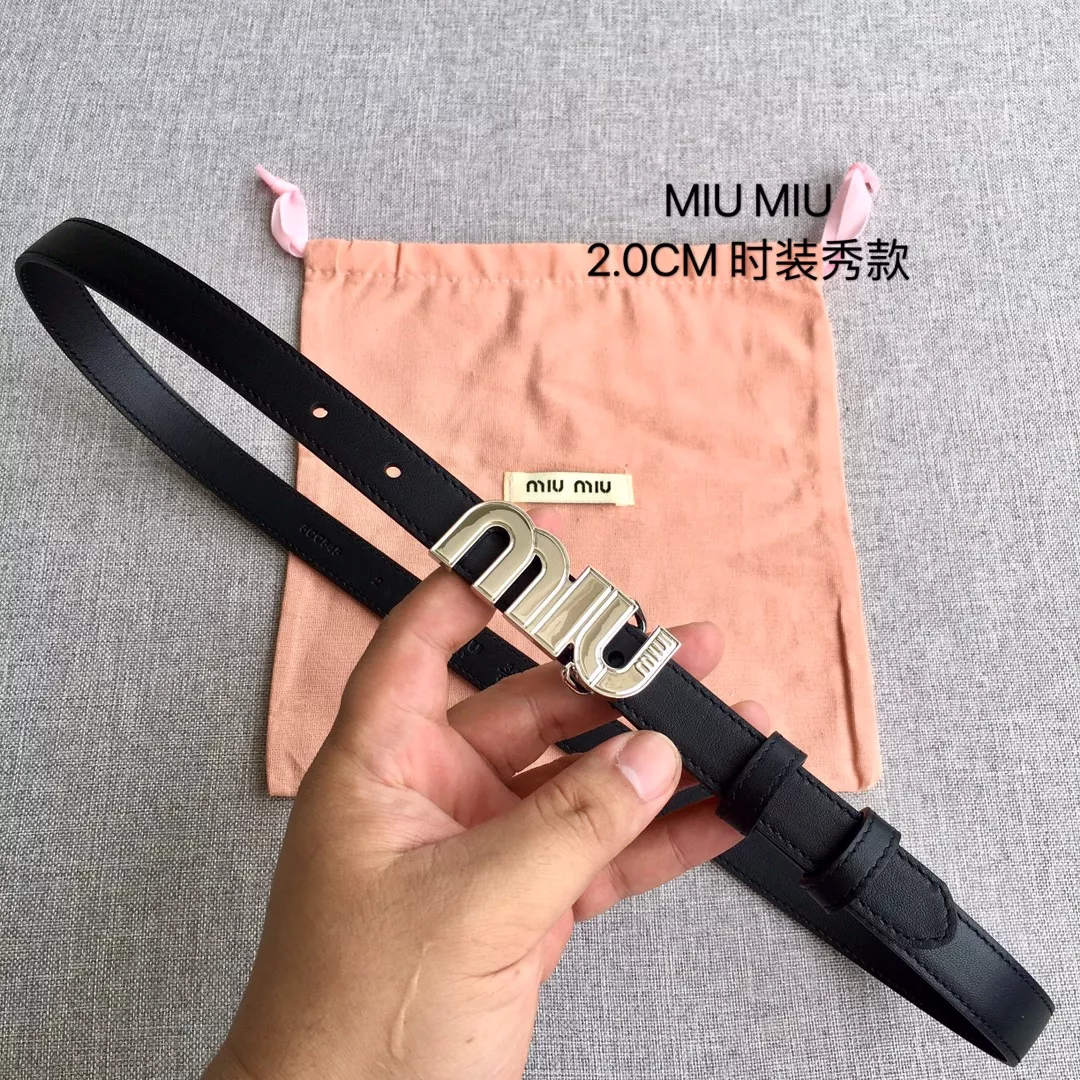 MIU MIU AAA Quality Belts In 2.0cm For Women Functional 370