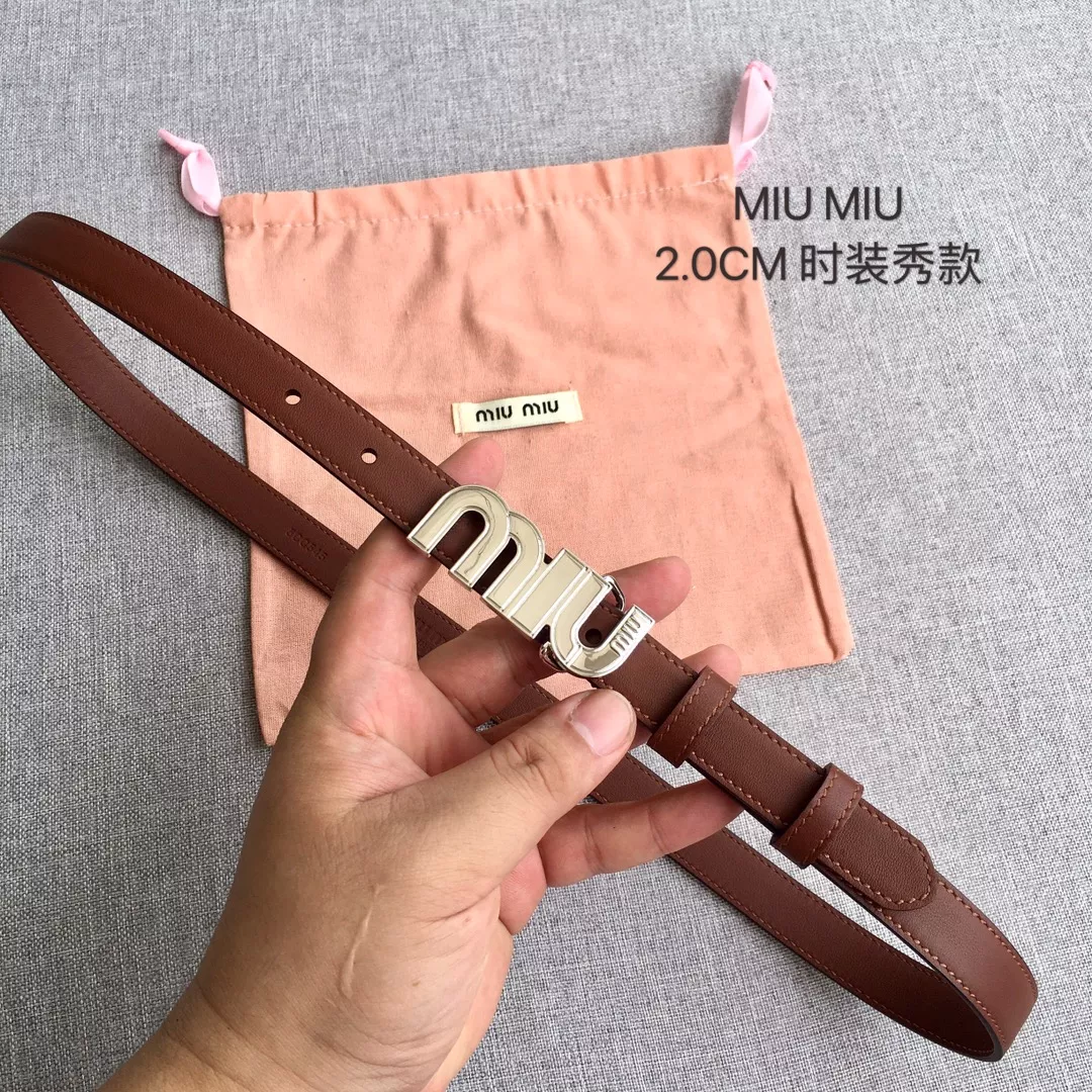 MIU MIU AAA Quality Belts In 2.0cm For Women GoodFit 3425