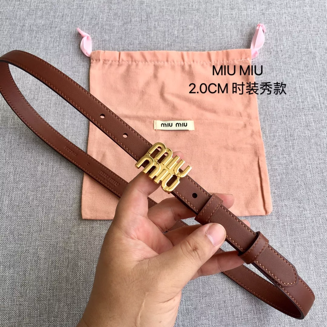 MIU MIU AAA Quality Belts In 2.0cm For Women Resilient 5165