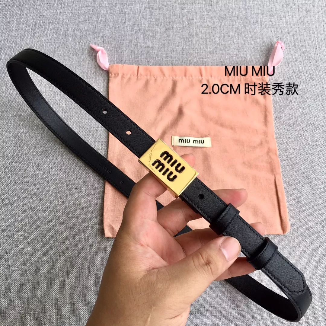 MIU MIU AAA Quality Belts In 2.0cm For Women Sophisticated 4159