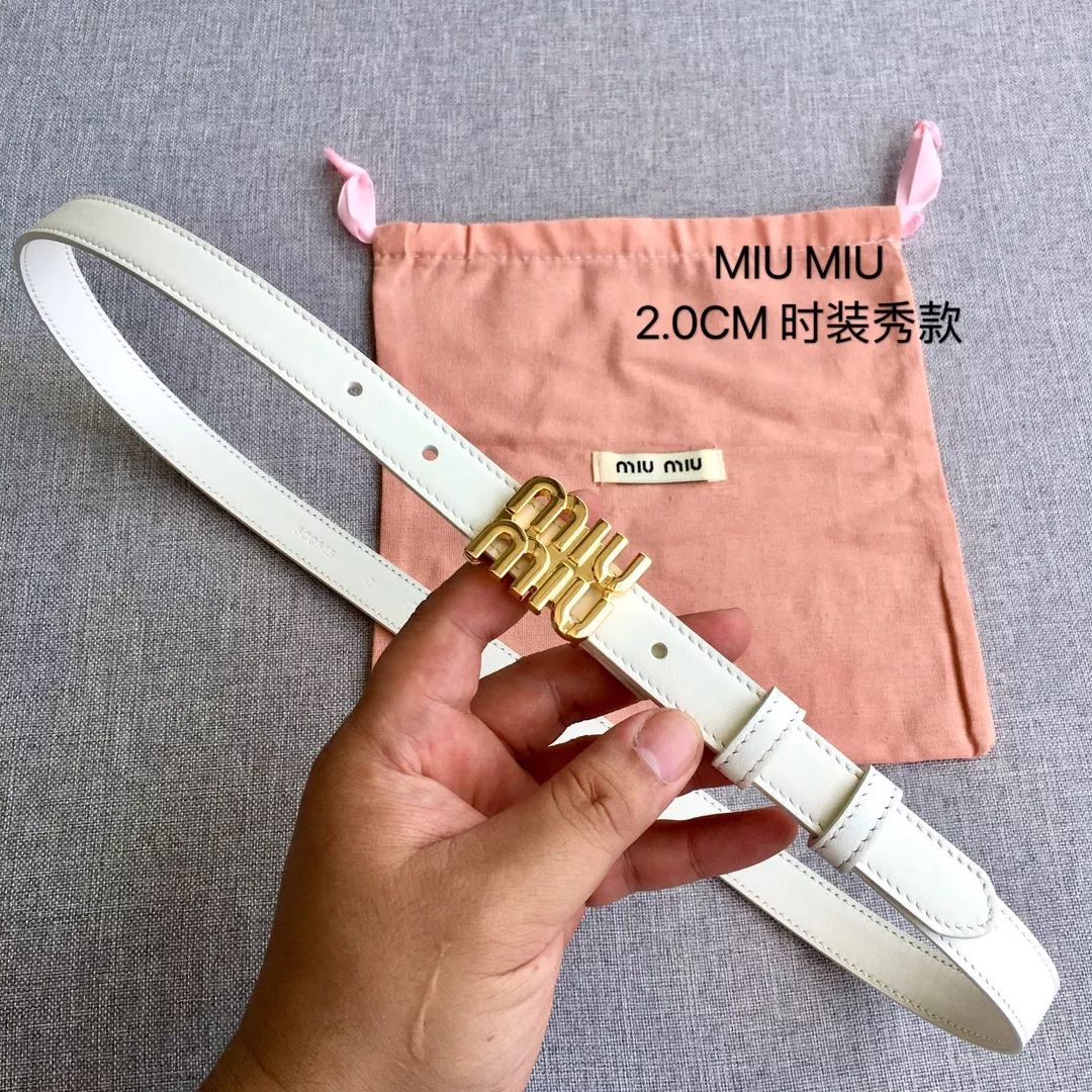 MIU MIU AAA Quality Belts In 2.0cm For Women Trendsetting 6211