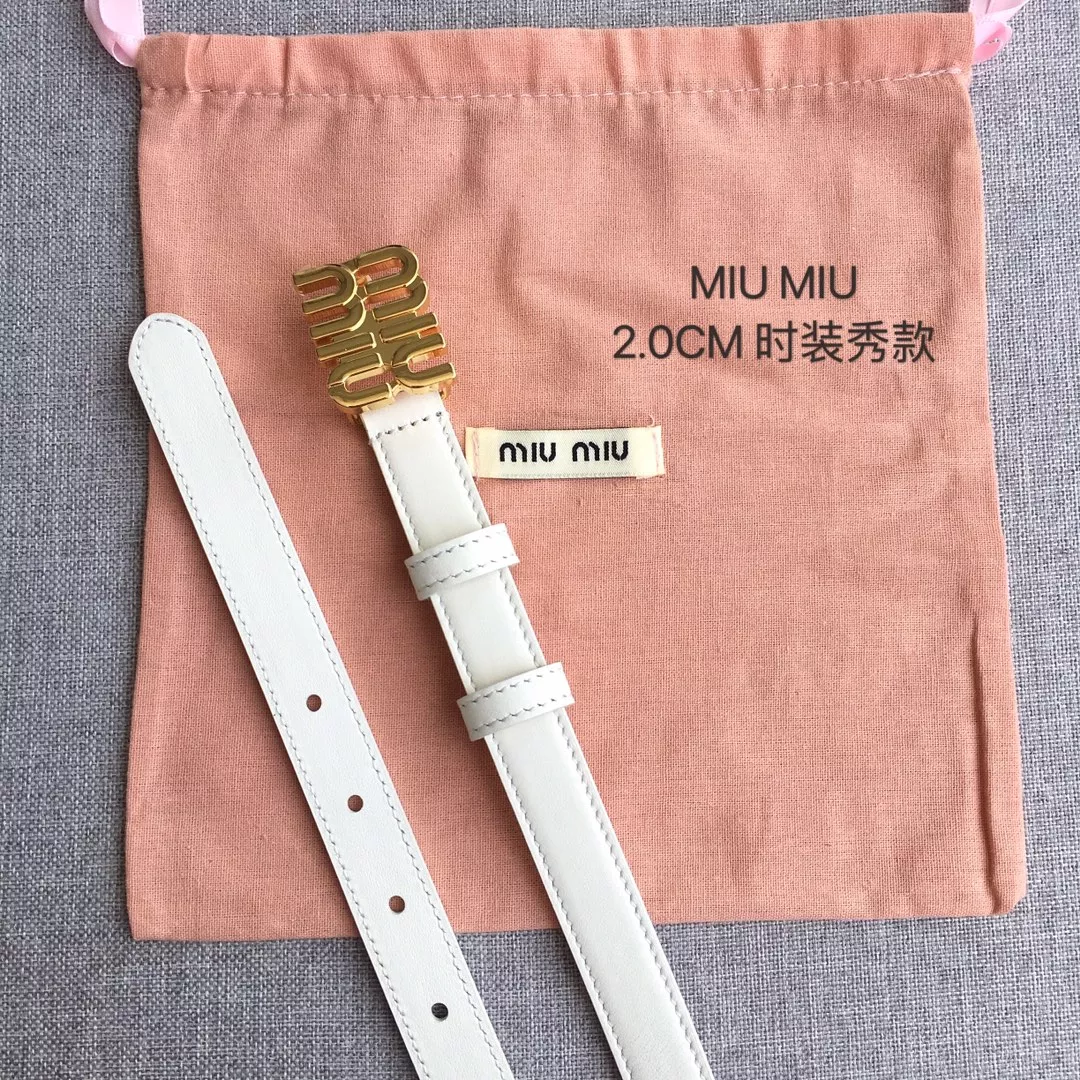 MIU MIU AAA Quality Belts In 2.0cm For Women Trendsetting 6211