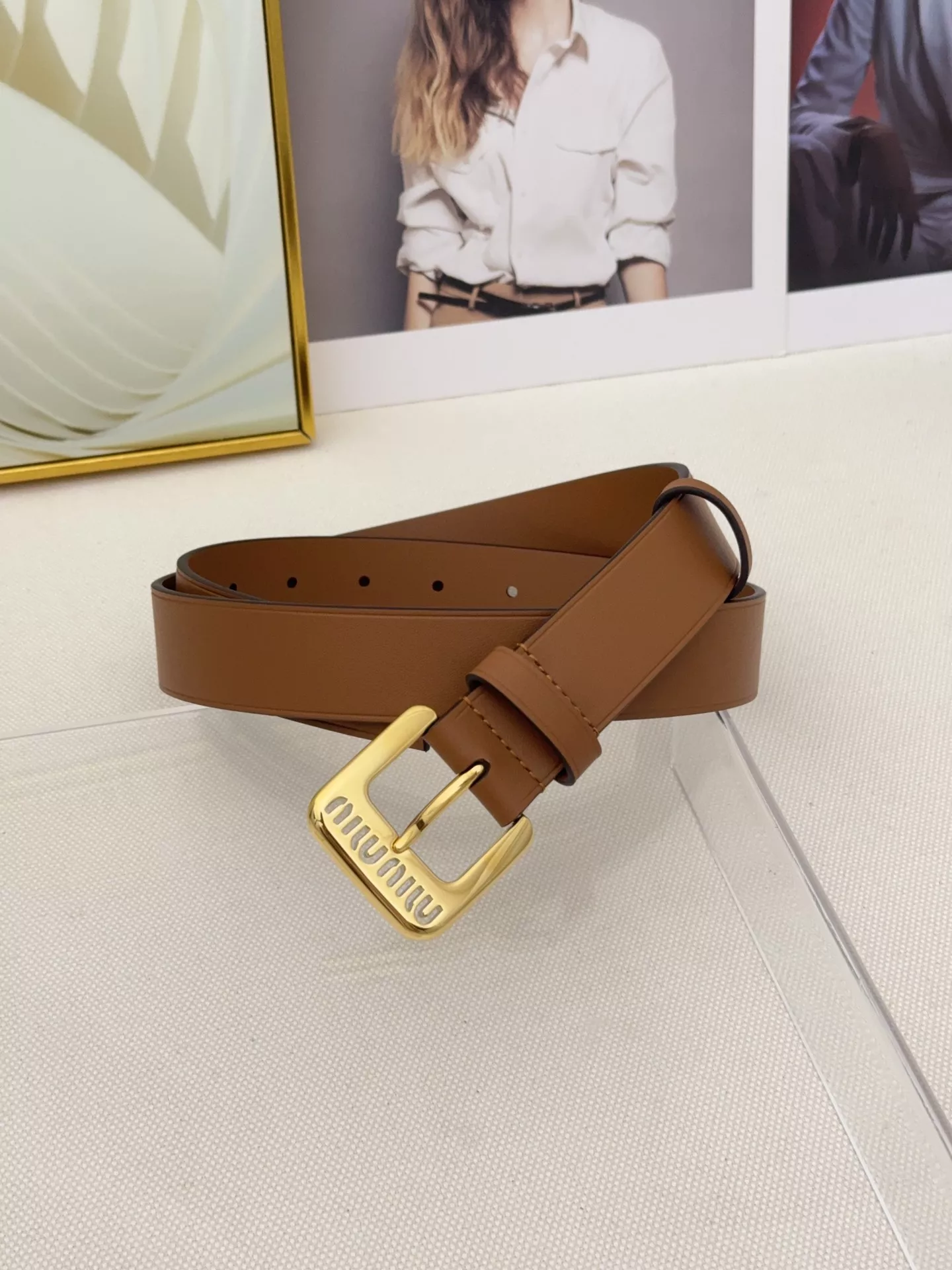 MIU MIU AAA Quality Belts In 3.0cm For Women Comfortable 9103