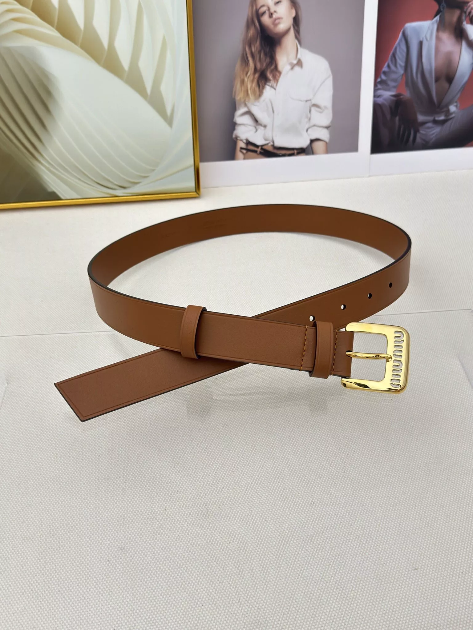 MIU MIU AAA Quality Belts In 3.0cm For Women Comfortable 9103