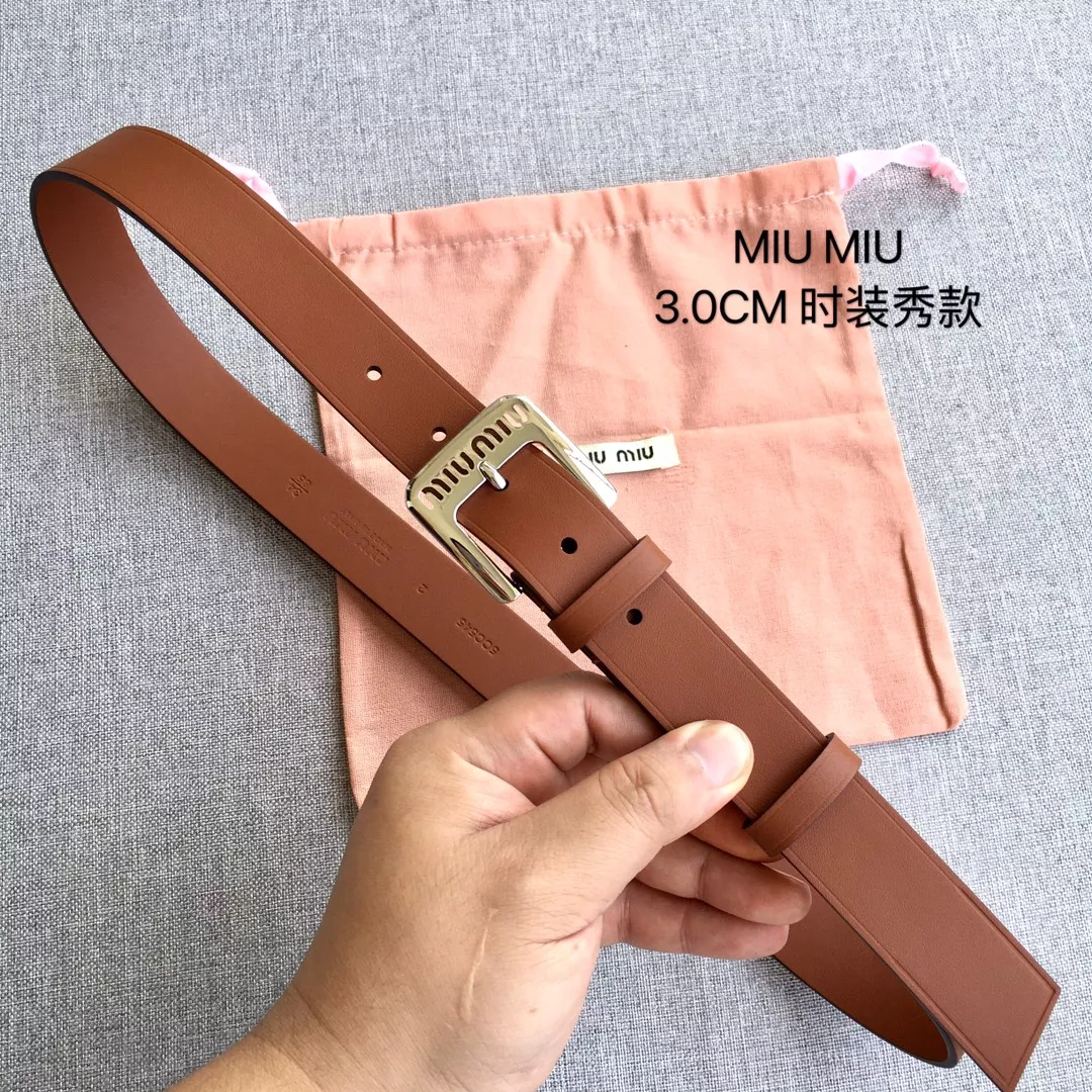 MIU MIU AAA Quality Belts In 3.0cm For Women GoodFit 8040