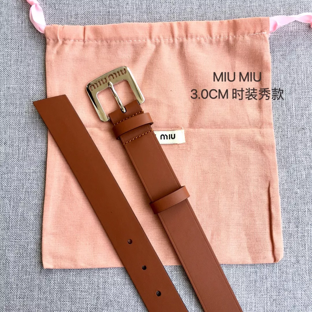 MIU MIU AAA Quality Belts In 3.0cm For Women GoodFit 8040