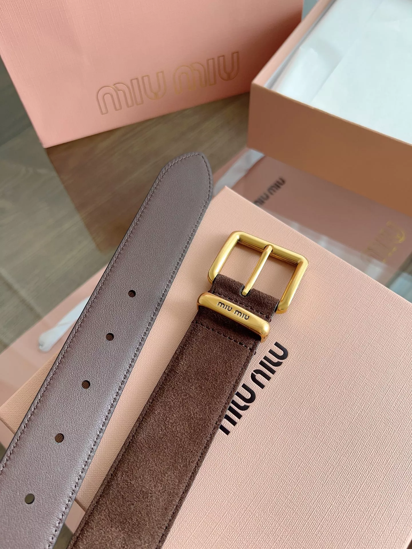 MIU MIU AAA Quality Belts In 3.5cm For Women Bright 2709