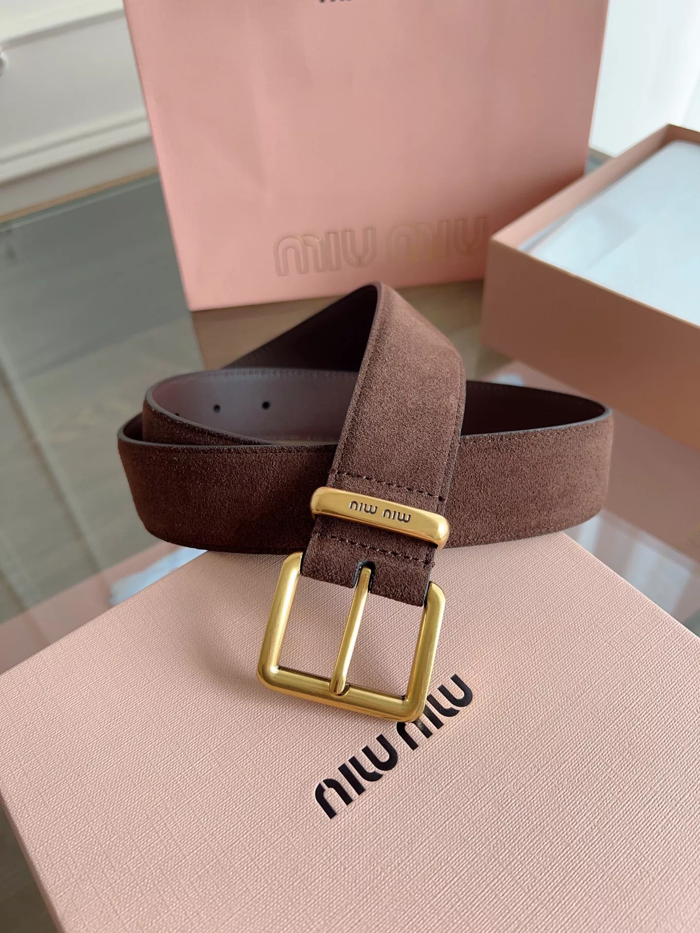 MIU MIU AAA Quality Belts In 3.5cm For Women Bright 2709
