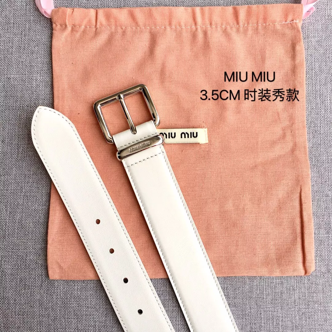 MIU MIU AAA Quality Belts In 3.5cm For Women Compact 3317