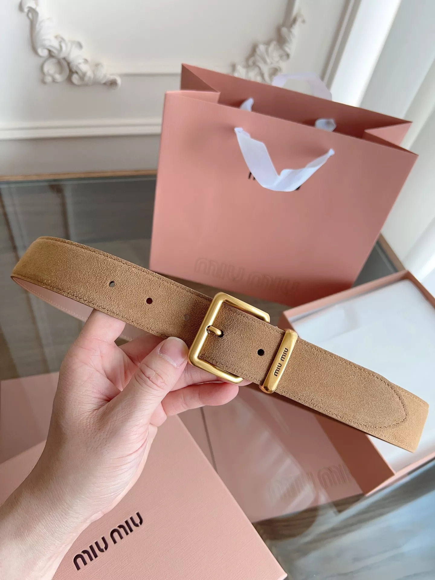 MIU MIU AAA Quality Belts In 3.5cm For Women Lightweight 3396