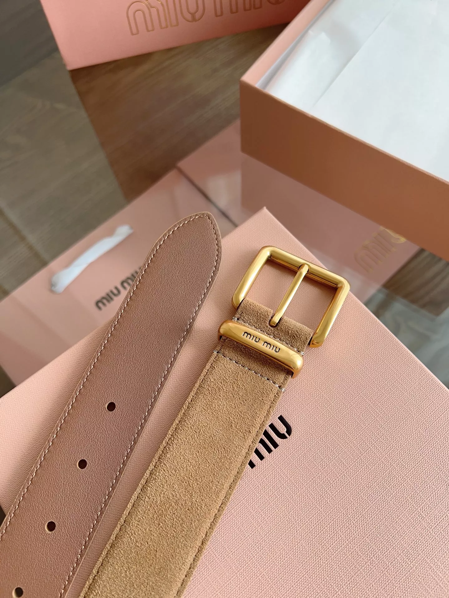 MIU MIU AAA Quality Belts In 3.5cm For Women Lightweight 3396