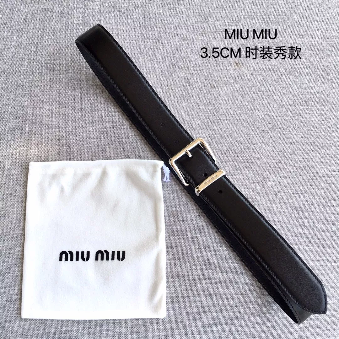 MIU MIU AAA Quality Belts In 3.5cm For Women Trendsetting 4012