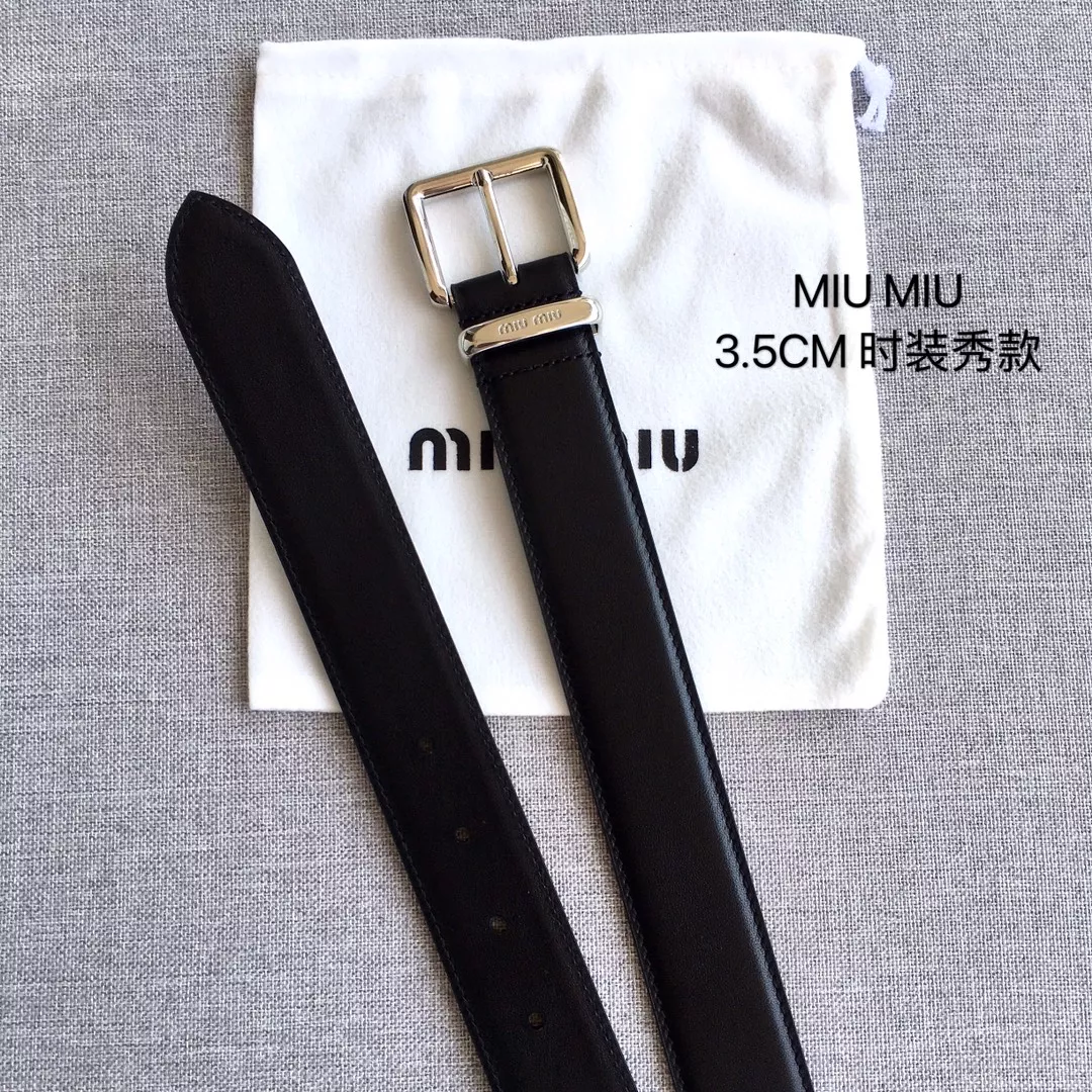 MIU MIU AAA Quality Belts In 3.5cm For Women Trendsetting 4012