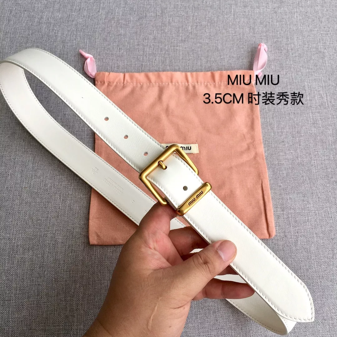 MIU MIU AAA Quality Belts In 3.5cm For Women Versatile 2845