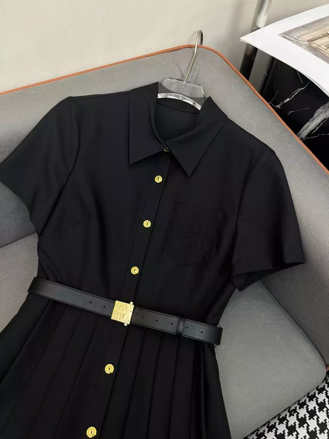 MIU MIU Dresses Short Sleeved For Women Sleek 5188