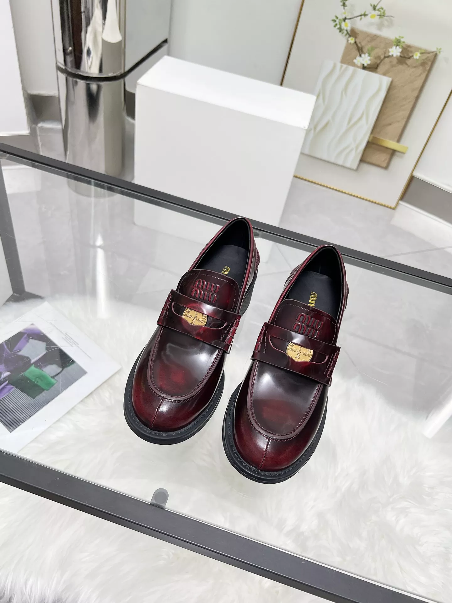 MIU MIU Leather Shoes For Women DailyWear 1151