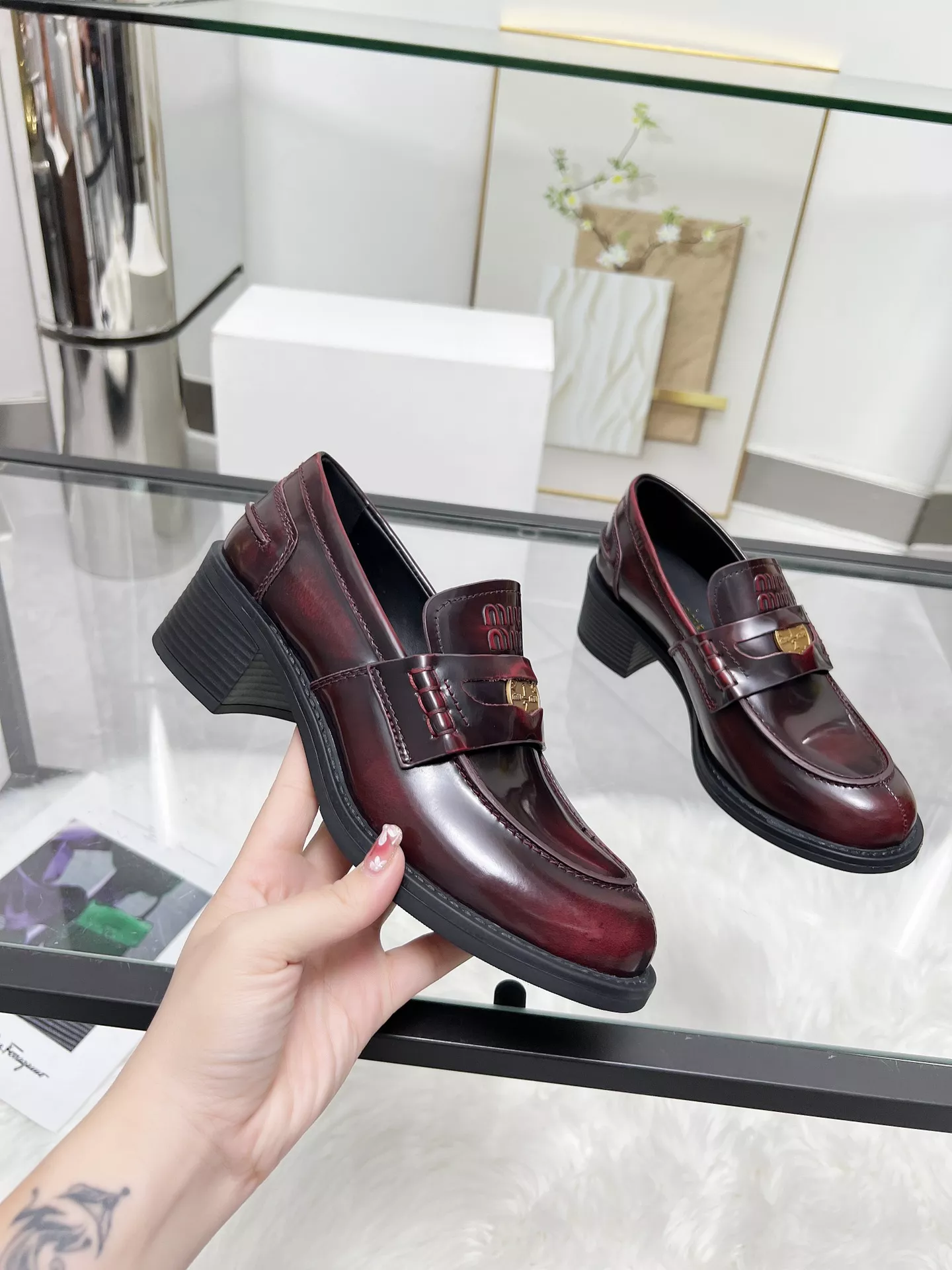 MIU MIU Leather Shoes For Women DailyWear 1151